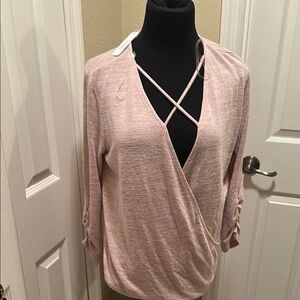 Elegant Pink Women's Wrap Top